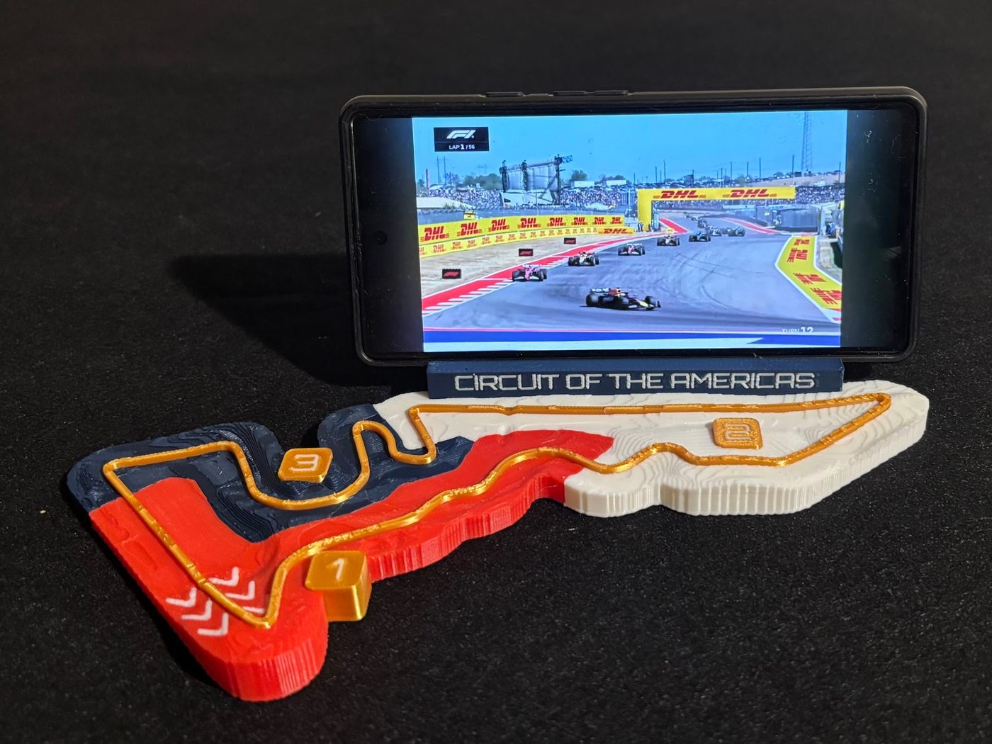 Circuit of the Americas relief map, printed