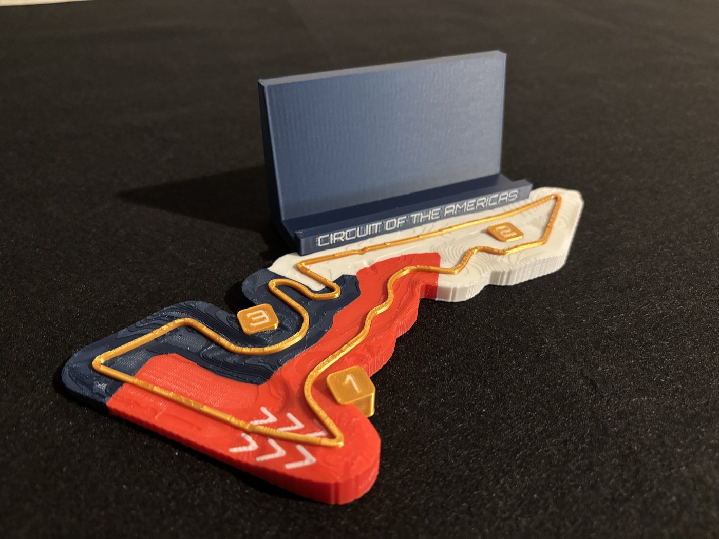 Circuit of the Americas relief map, printed