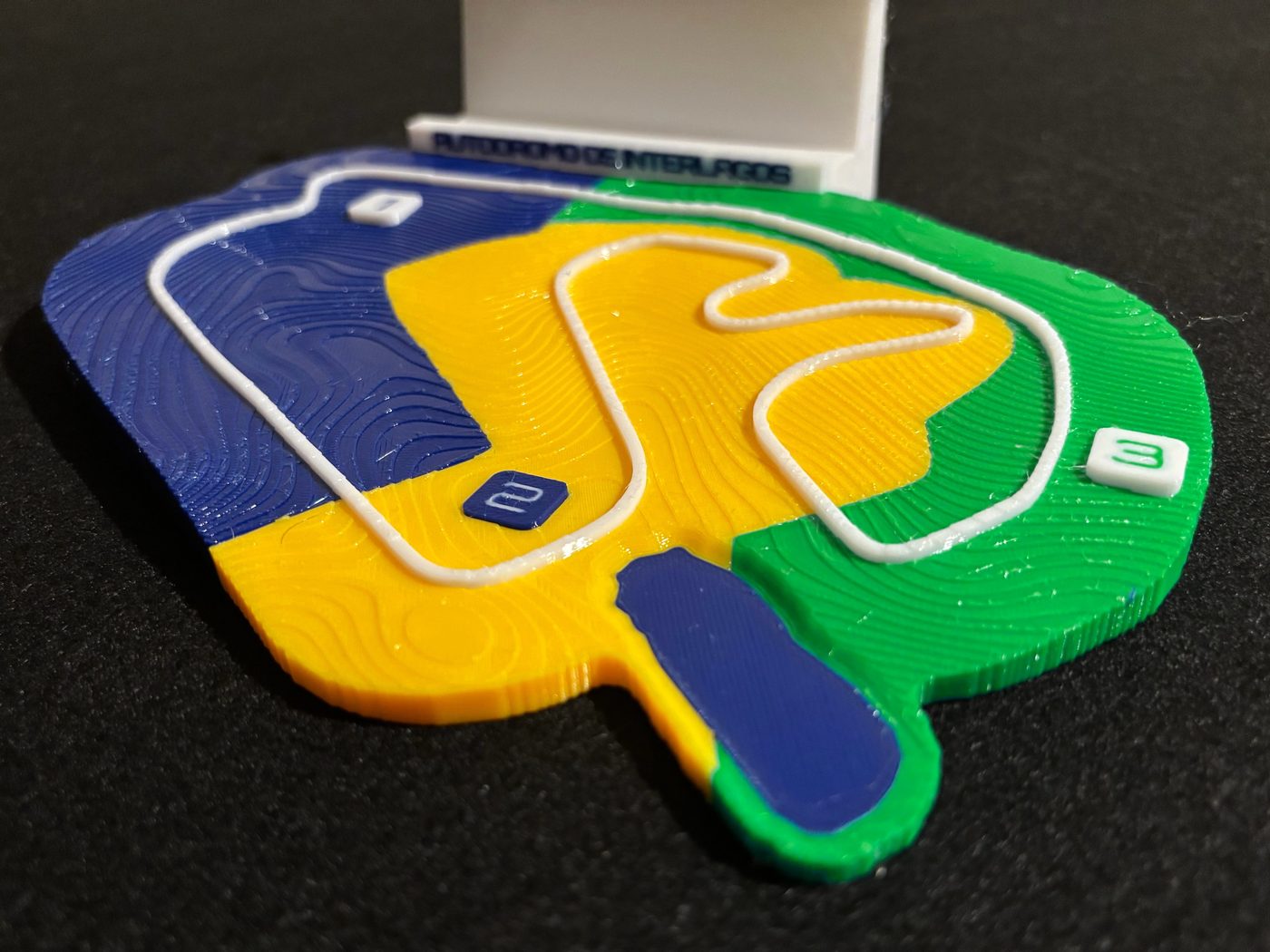Interlagos relief map, printed